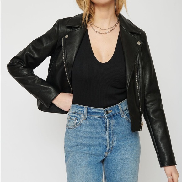 Dynamite Kennedy Faux Leather Moto Jacket
